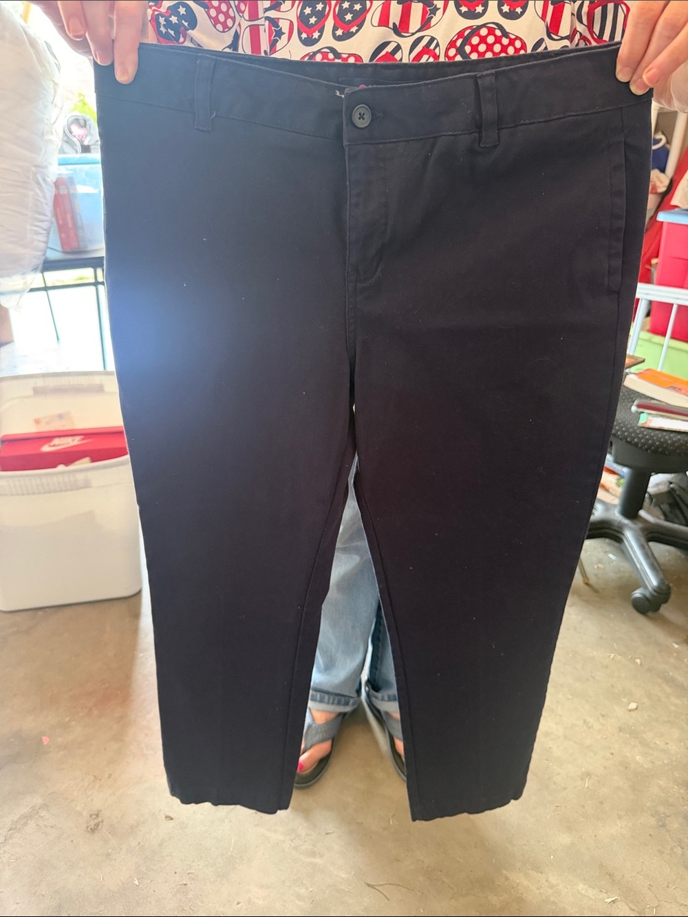 Girl’s 18.5 plus  navy Black Stretch Dress Pants - Classic Straight Fit